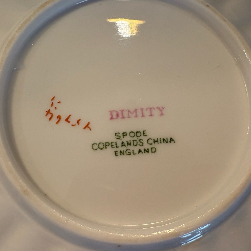 Spode ‘Dimity’ White Porcelain Floral Handled Soup Bowl with Pink Rose Pattern💐